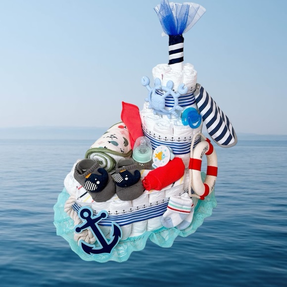 Ship Diaper Cake Nautical Baby Shower